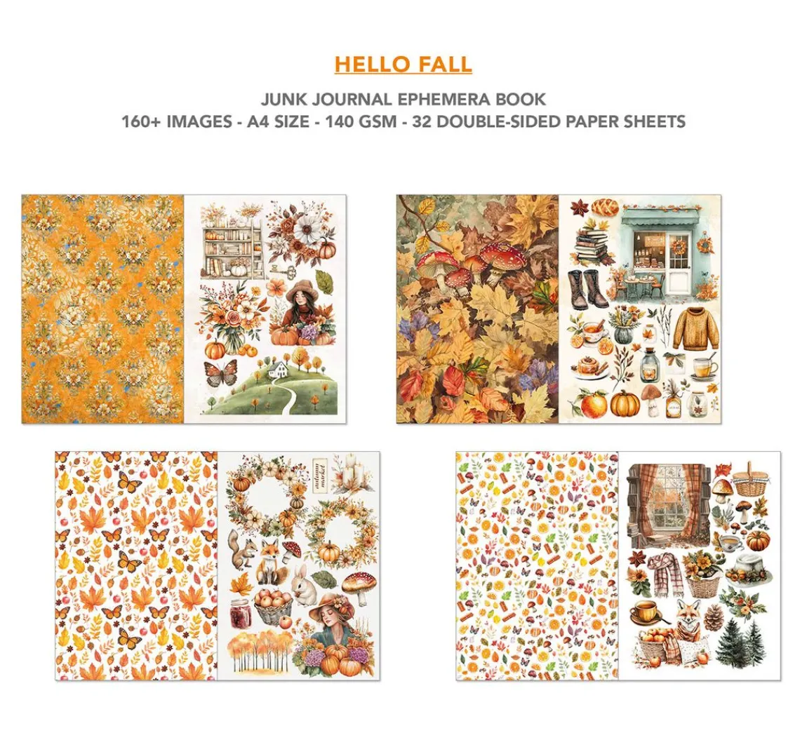 Sale Ciao Bella Junk Journal & Ephemera Book "Hello Fall"
