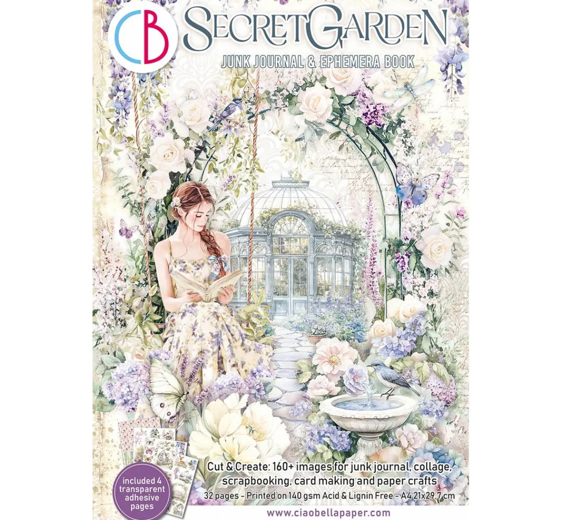 New Ciao Bella Junk Journal & Ephemera Book "Secret Garden"