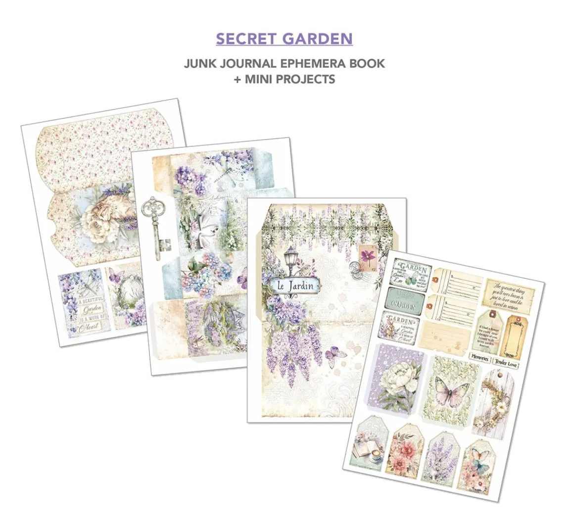 New Ciao Bella Junk Journal & Ephemera Book "Secret Garden"