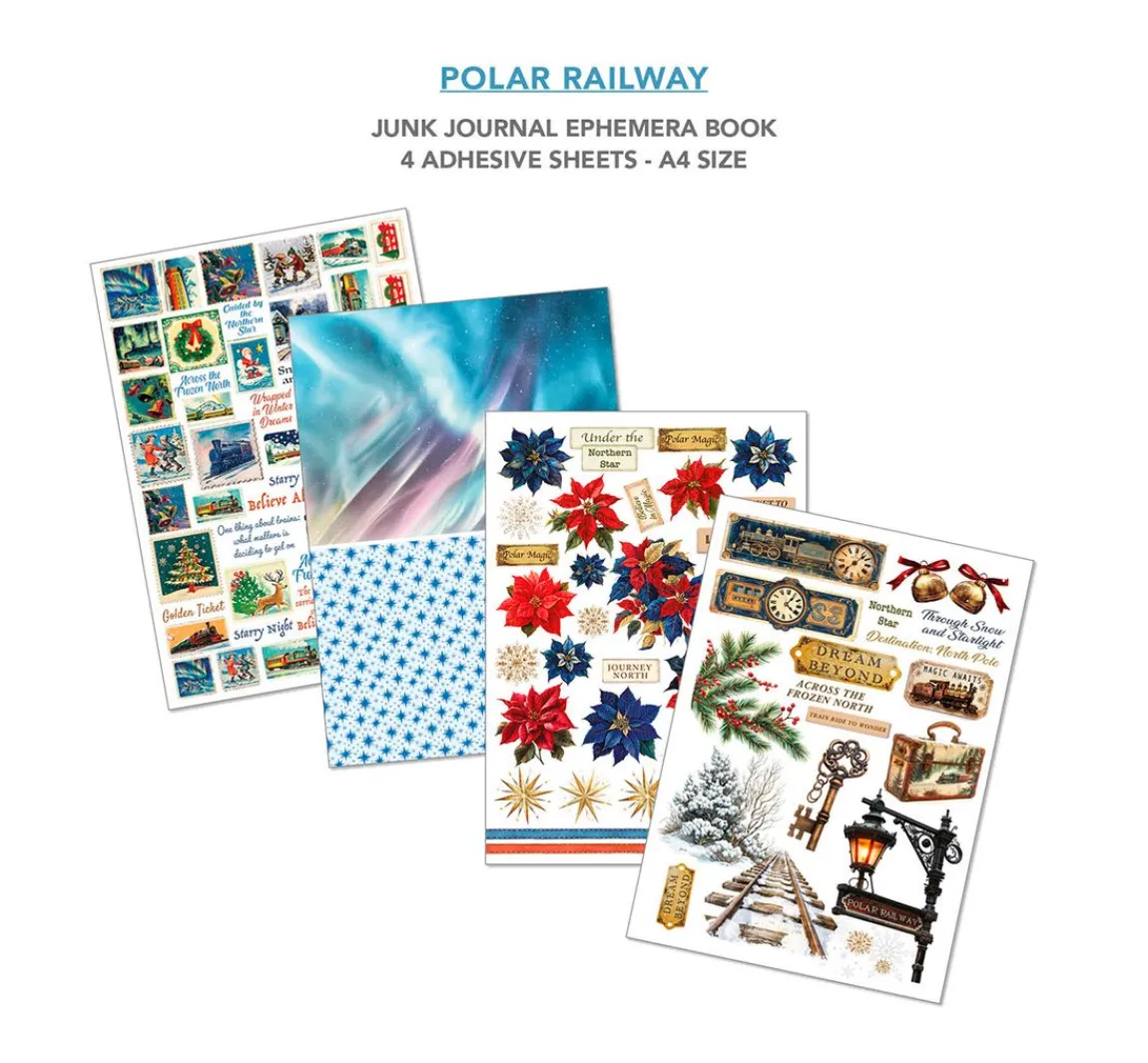 Best Ciao Bella Junk Journal & Ephemera Book "Polar Railway"