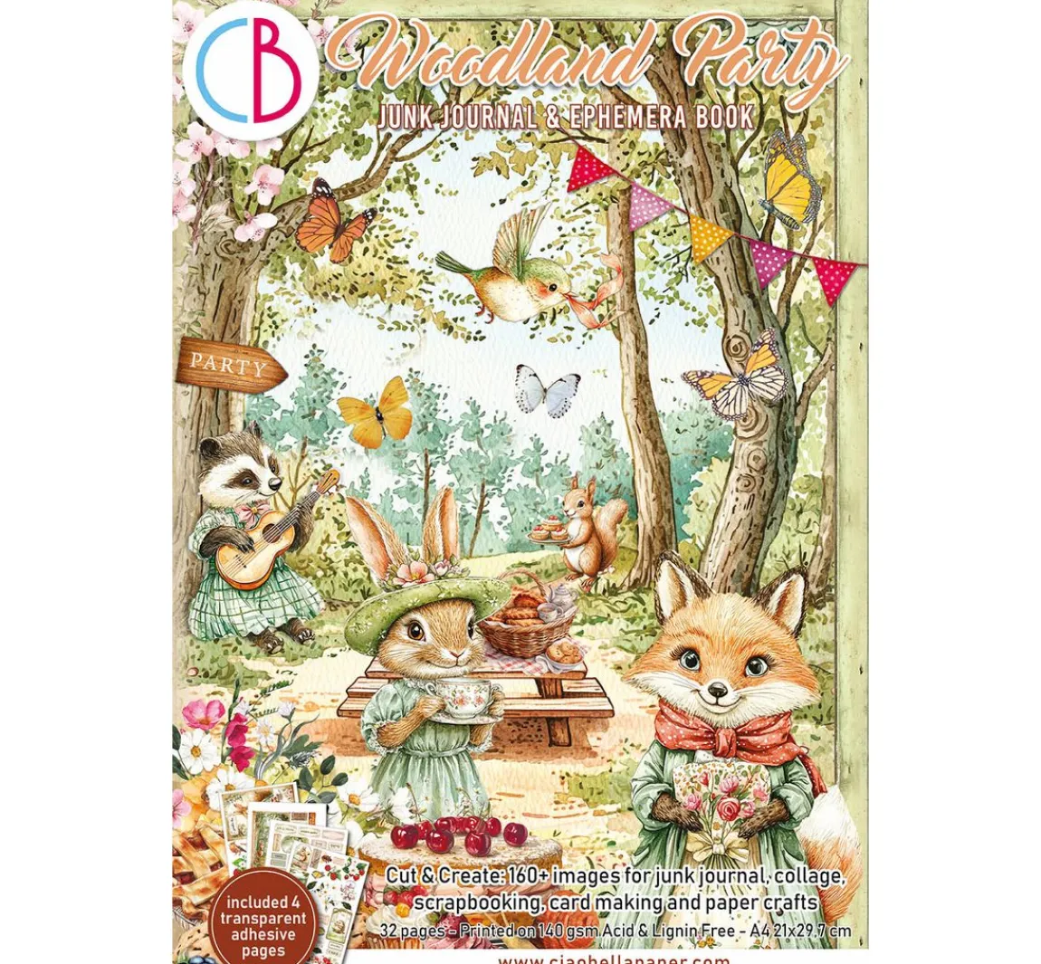 Clearance Ciao Bella Junk Journal & Ephemera Book "Woodland Party"