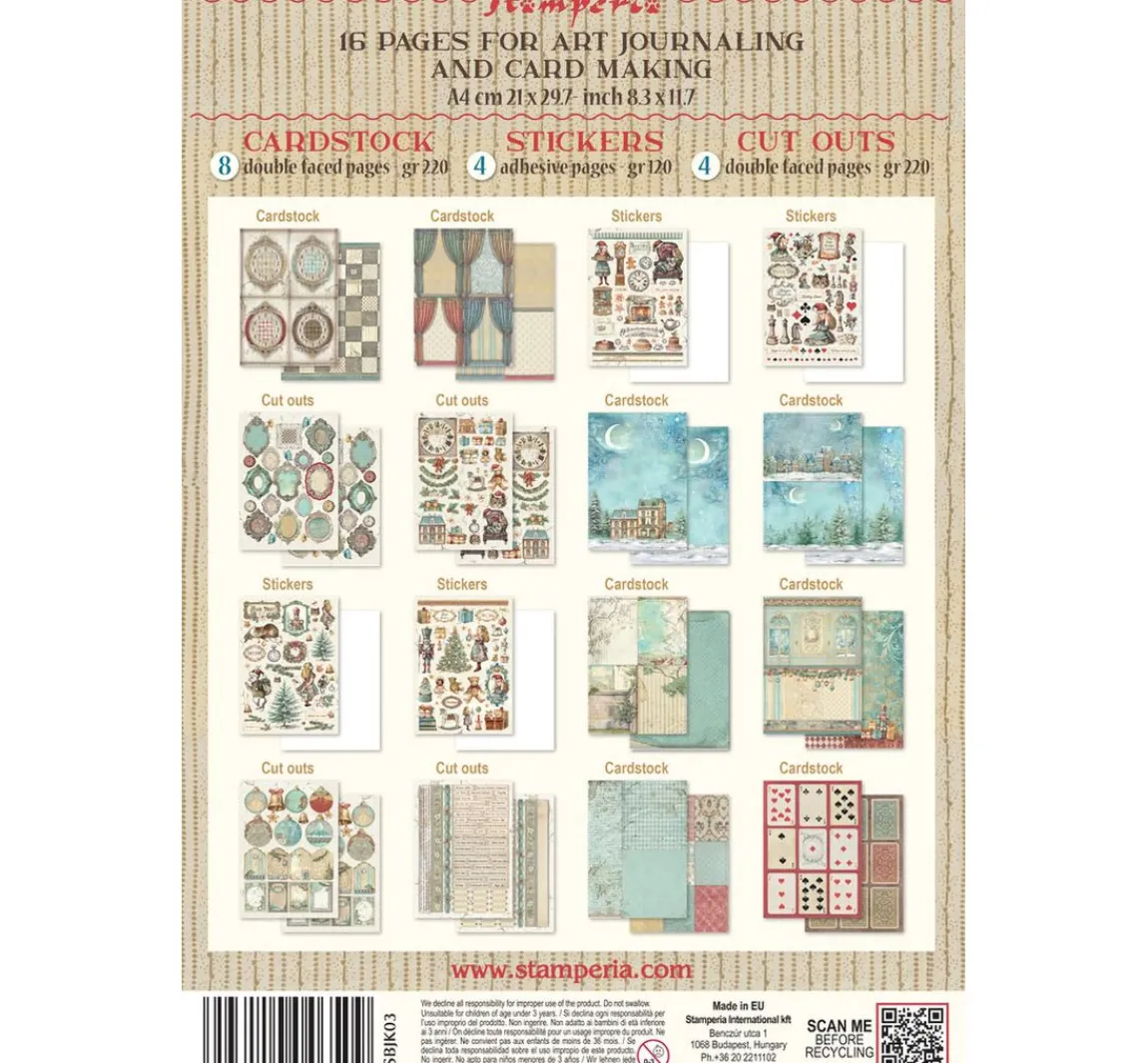Clearance Stamperia Junk Journal Book "Alice in Christmas"