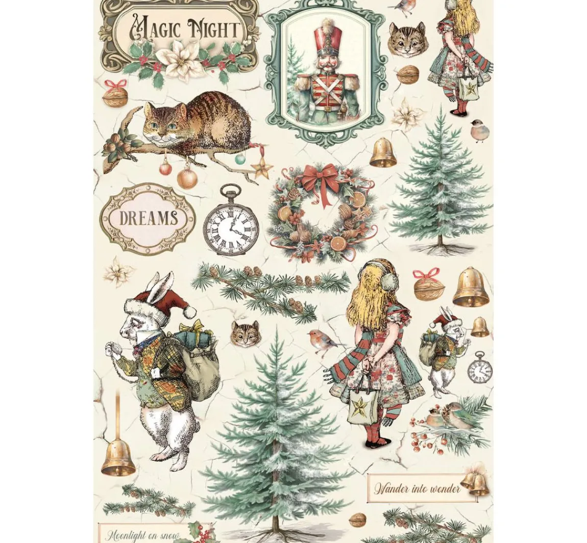 Clearance Stamperia Junk Journal Book "Alice in Christmas"