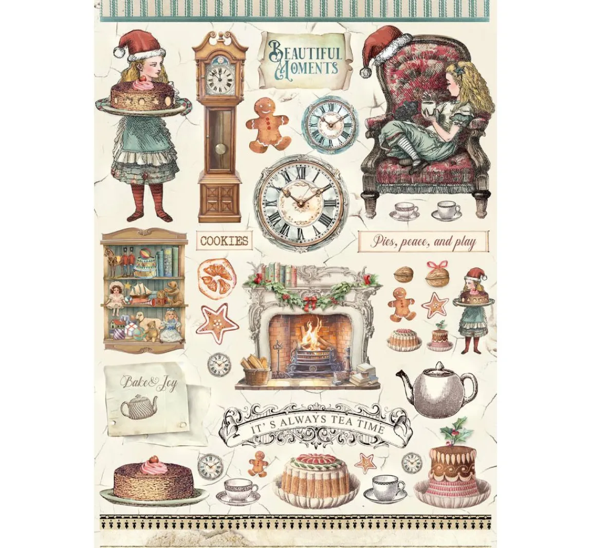 Clearance Stamperia Junk Journal Book "Alice in Christmas"