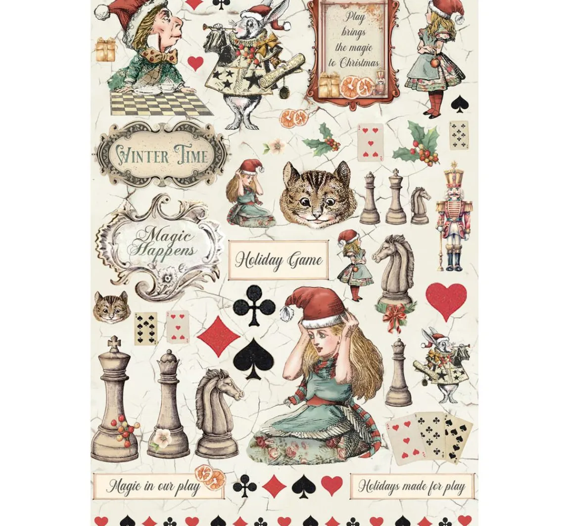 Clearance Stamperia Junk Journal Book "Alice in Christmas"