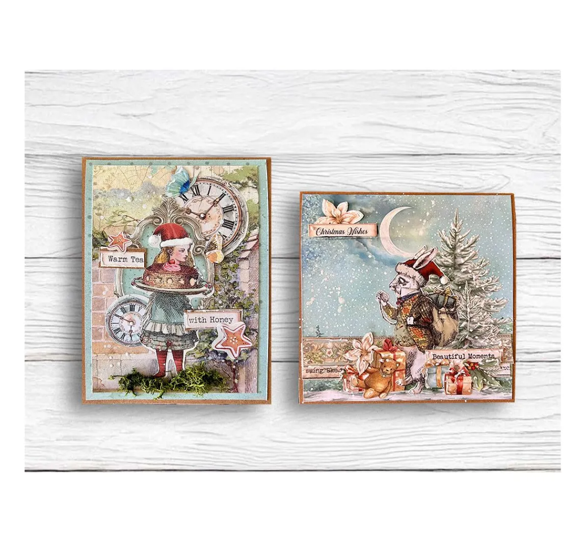 Clearance Stamperia Junk Journal Book "Alice in Christmas"