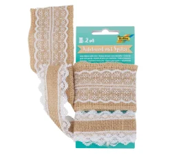Sale folia Juteband mit Spitze