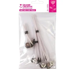Sale Graine Creative Kerzendochte gewachst mit Metallfuß, 3 versch. Größen