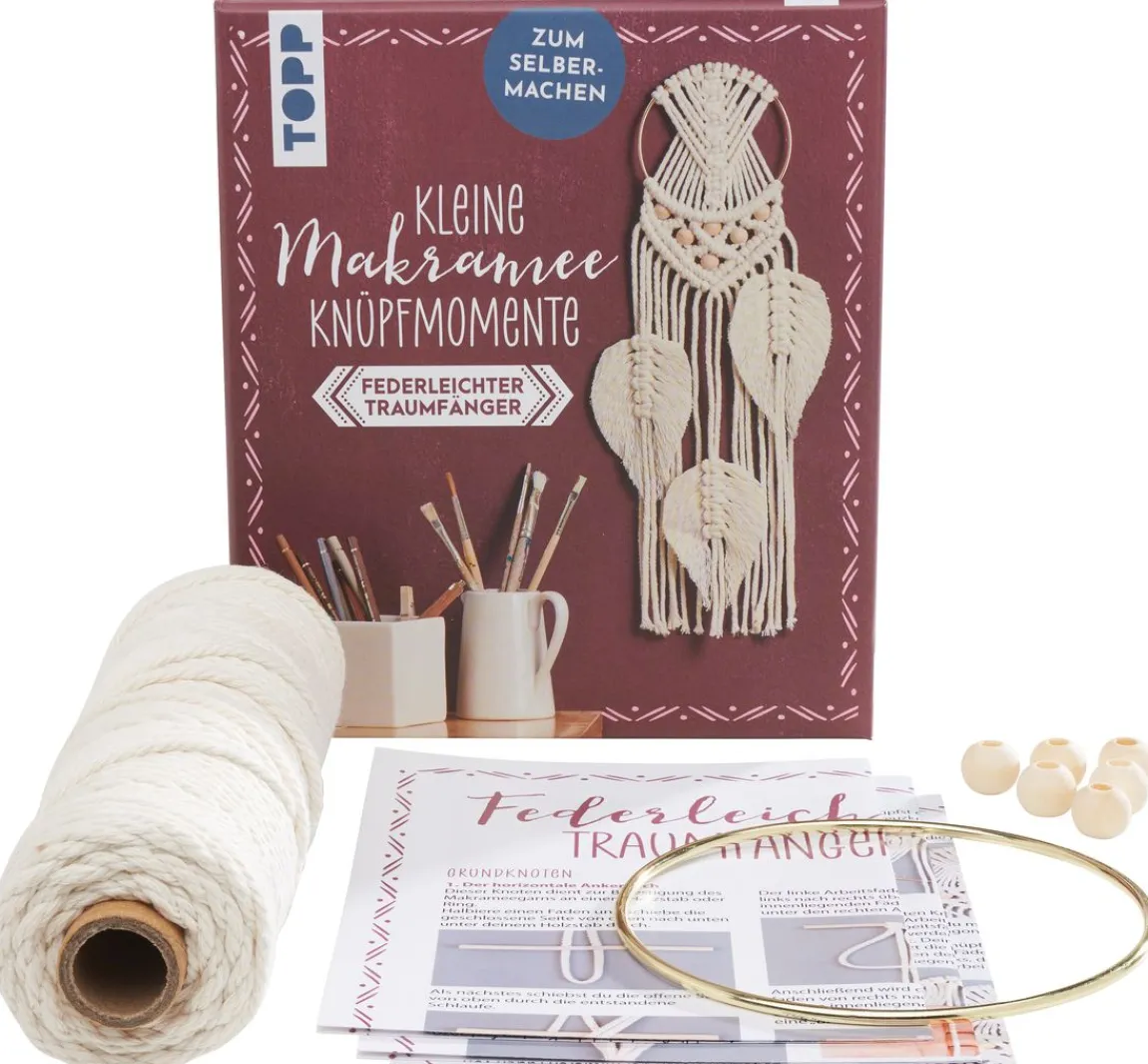 Discount Topp Kleine Knüpfmomente: Makramee-Knüpf-Set "Federleichter Traumfänger"