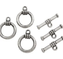 Clearance UIT Knebelverschluss, versilbert, 3 Stück