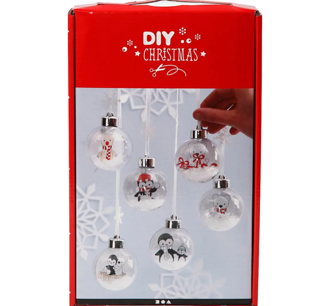 Best creativ company Komplett-Set "Weihnachtskugeln mit Schnee"