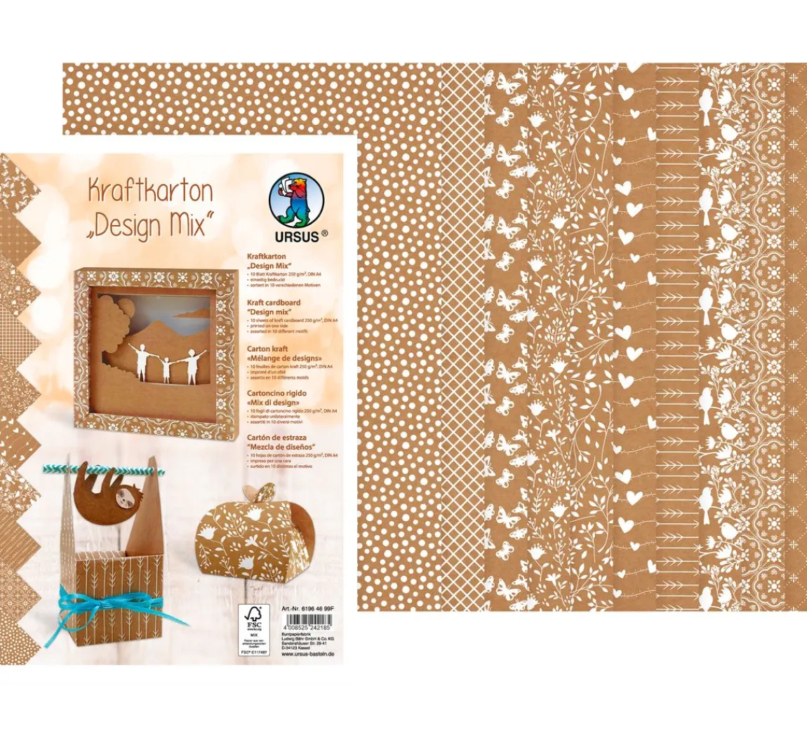 Outlet URSUS Kraftkarton "Design Mix"