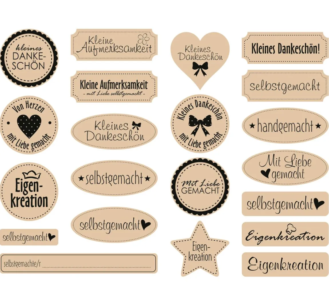 Outlet Meyco Kraftpapier-Sticker "Selbstgemacht"