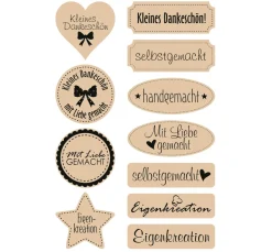 Outlet Meyco Kraftpapier-Sticker "Selbstgemacht"