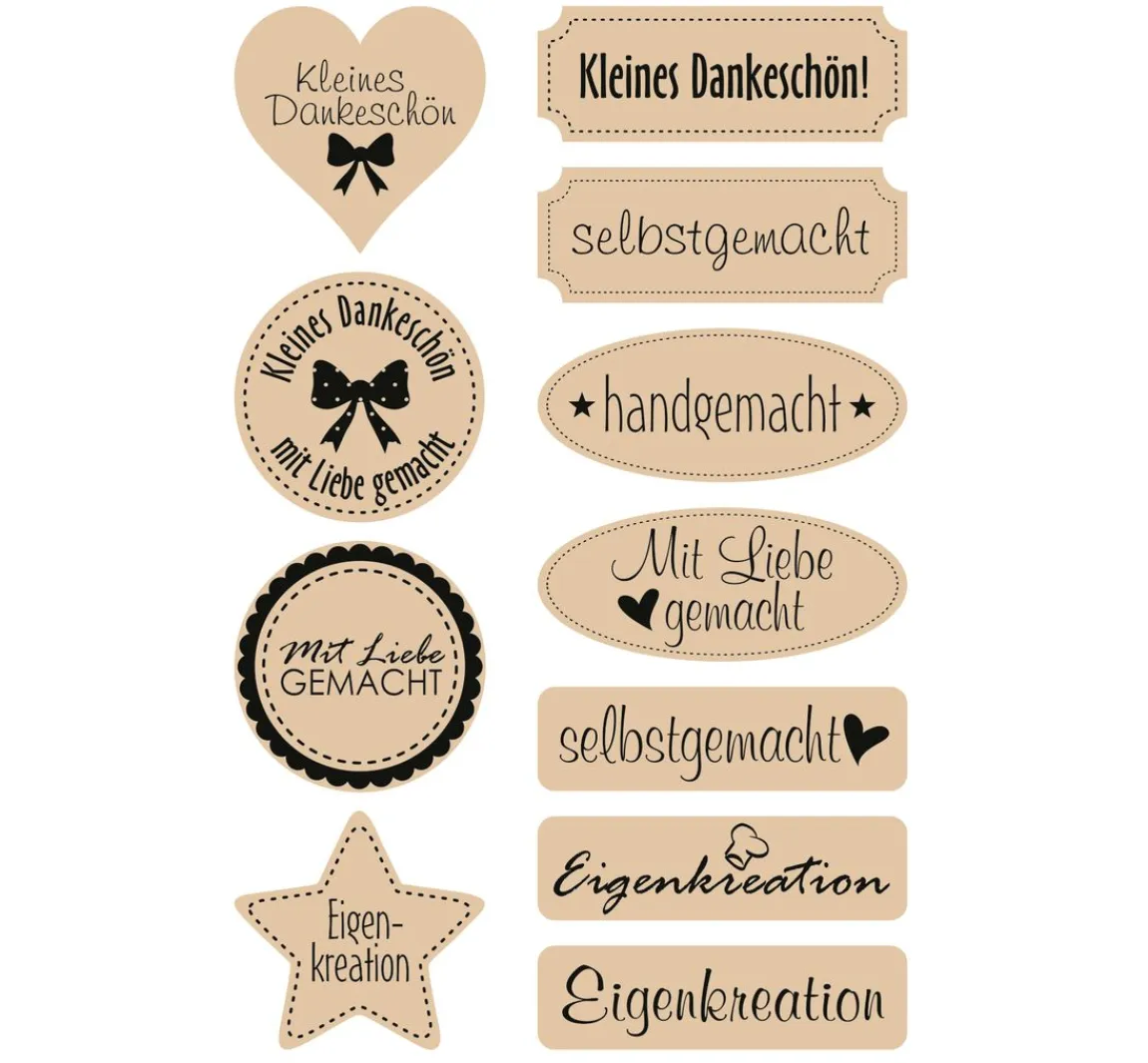 Outlet Meyco Kraftpapier-Sticker "Selbstgemacht"