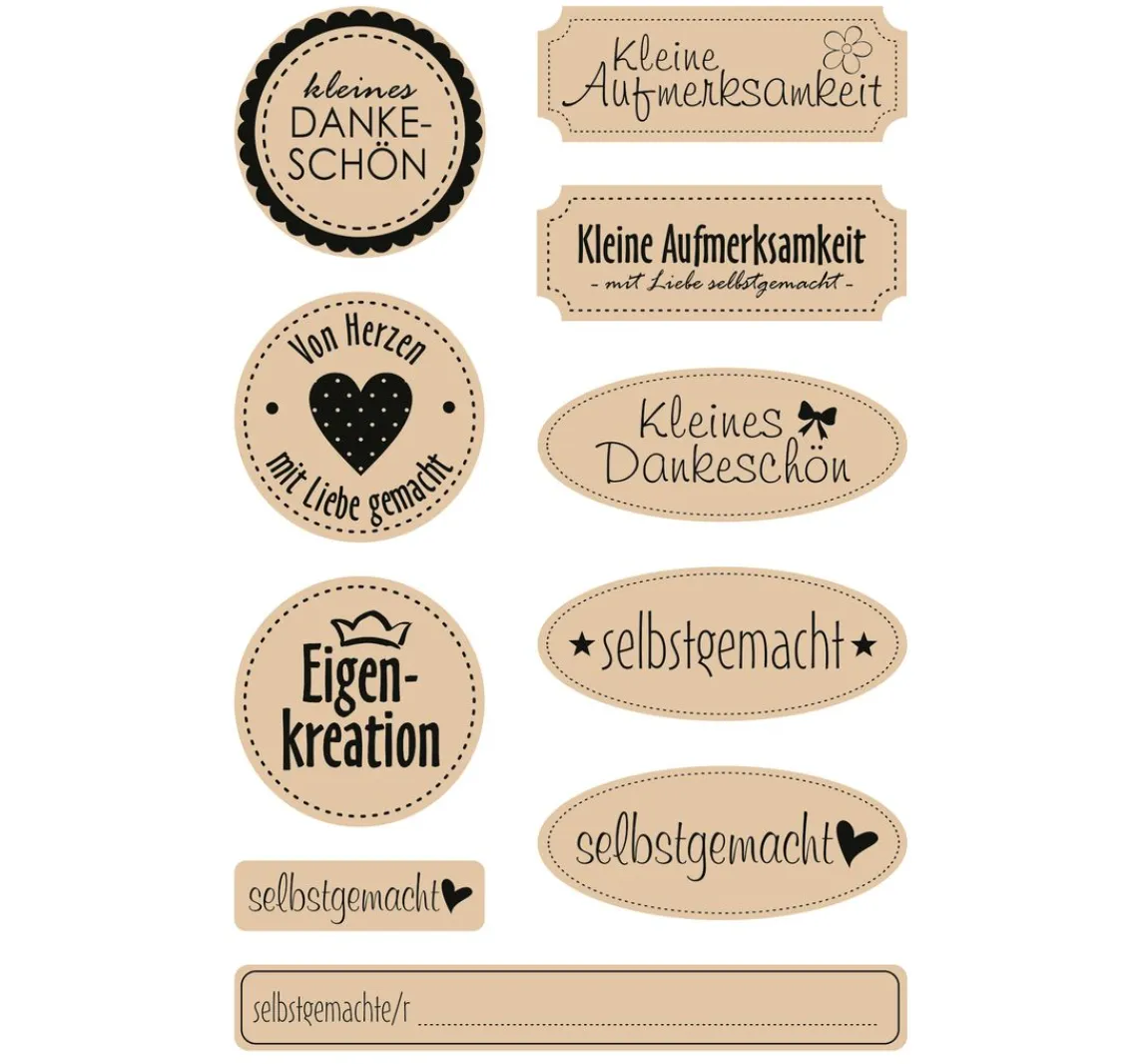 Outlet Meyco Kraftpapier-Sticker "Selbstgemacht"