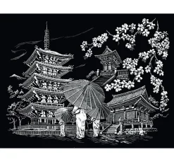 Best Royal Langnickel Kratzbild "Kyoto Temple"