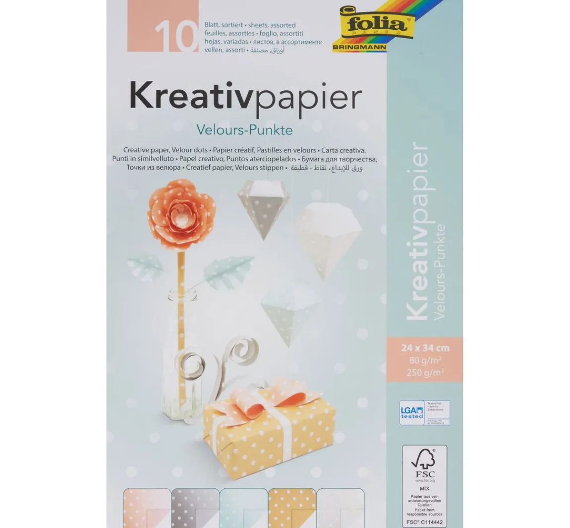 Online folia Kreativpapier "Velourspunkte"