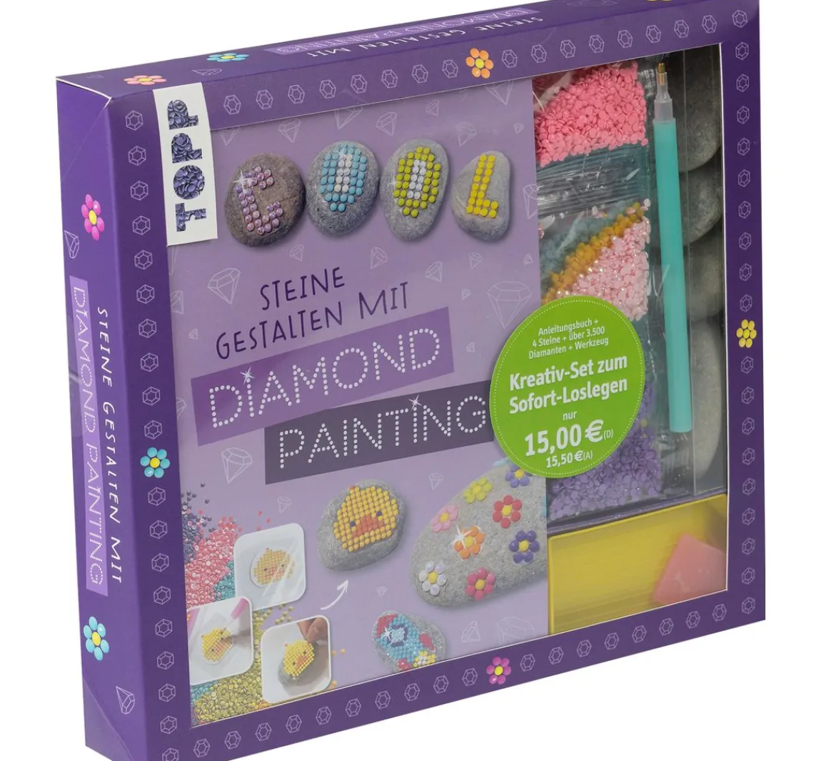 Best Topp Kreativ-Set "Steine gestalten mit Diamond Painting"