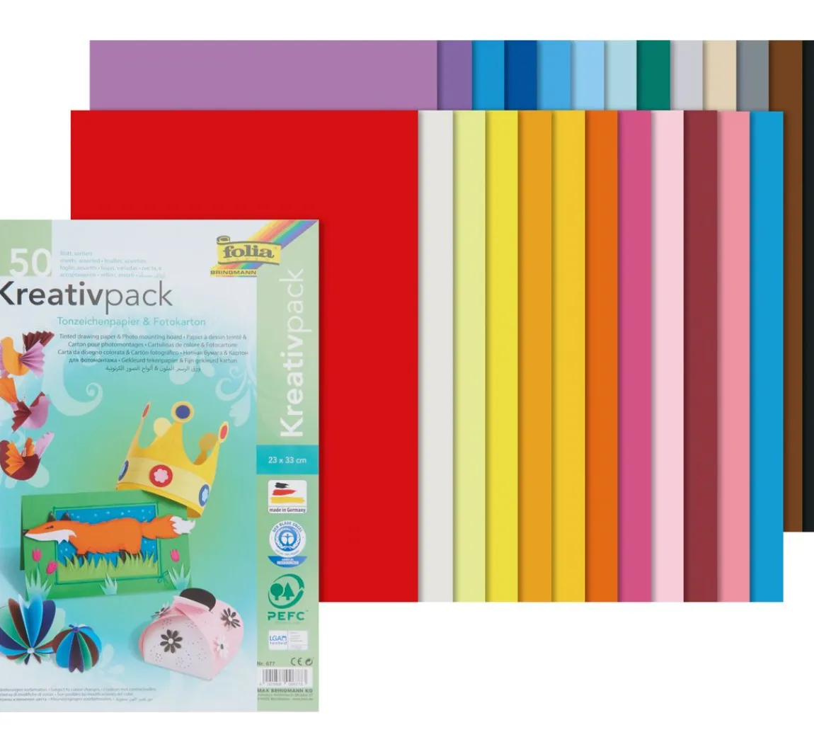 folia Kreativset Tonpapier & Fotokarton, 50er Set