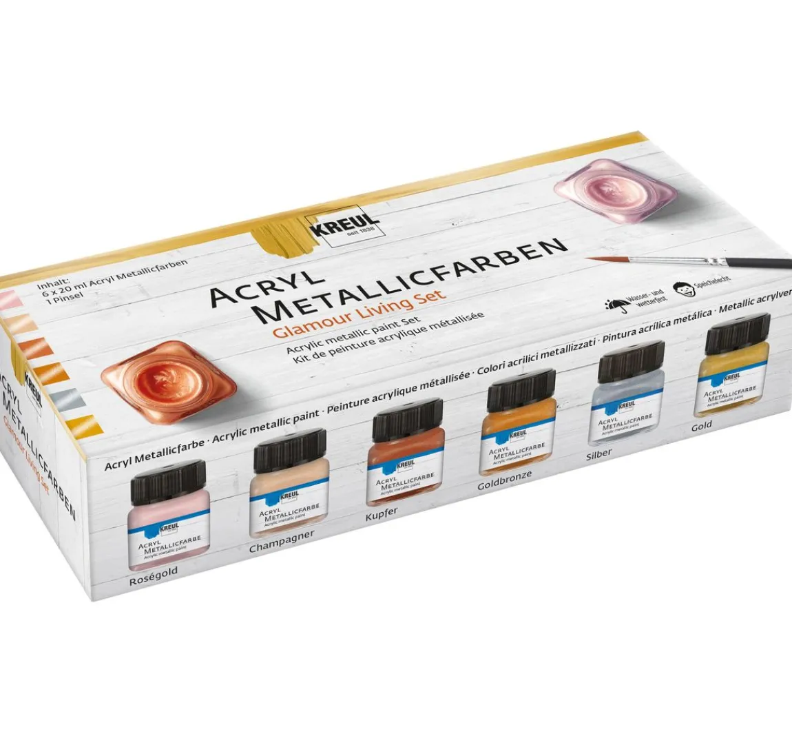 Discount Kreul Kreative KREUL Acryl Metallicfarben-Set "Glamour Living"