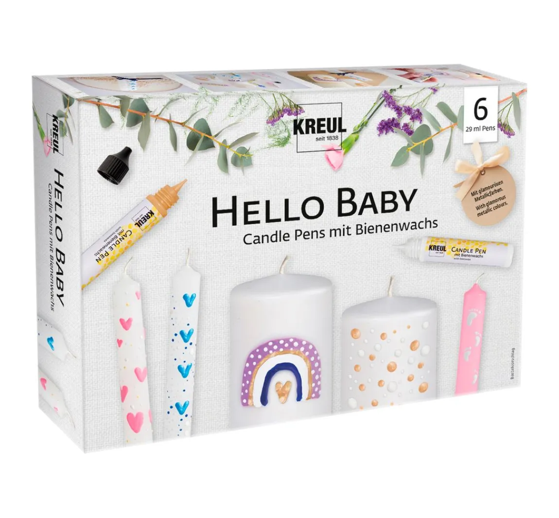 Outlet Kreul Kreative KREUL Candle Pen "Hello Baby" 6er-Set