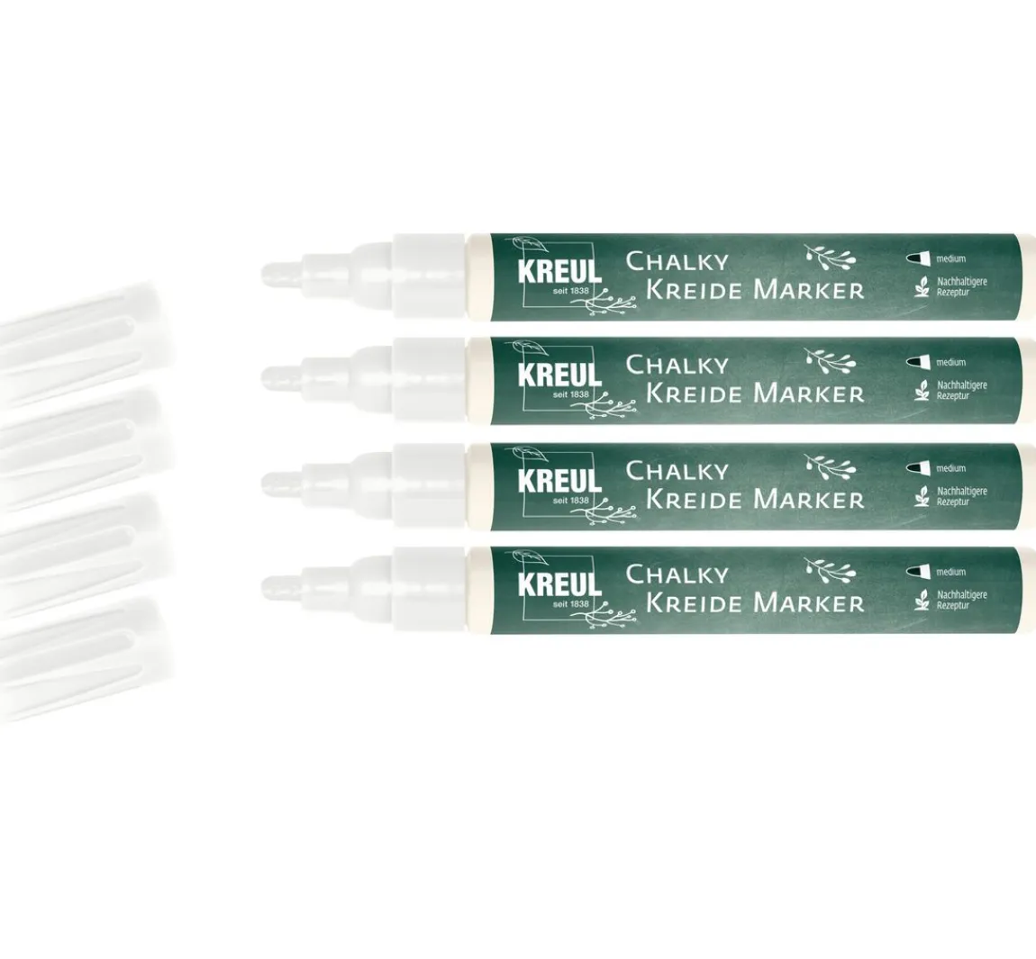 Sale Kreul Kreative KREUL Chalky Kreide Marker Weiß 4er-Set