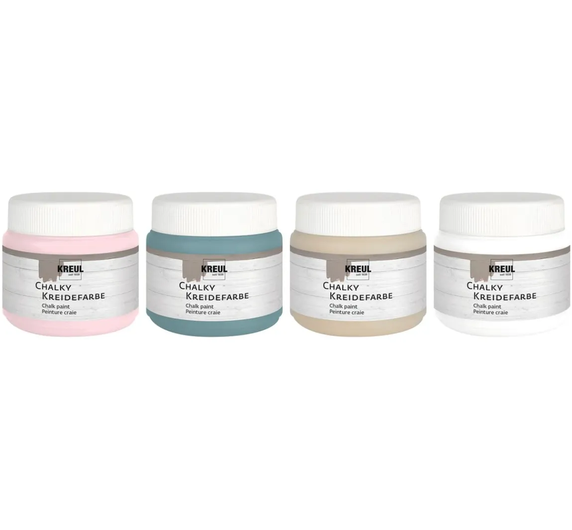 Hot Kreul Kreative KREUL Chalky Kreidefarben Basis-Set, 4 x 150 ml