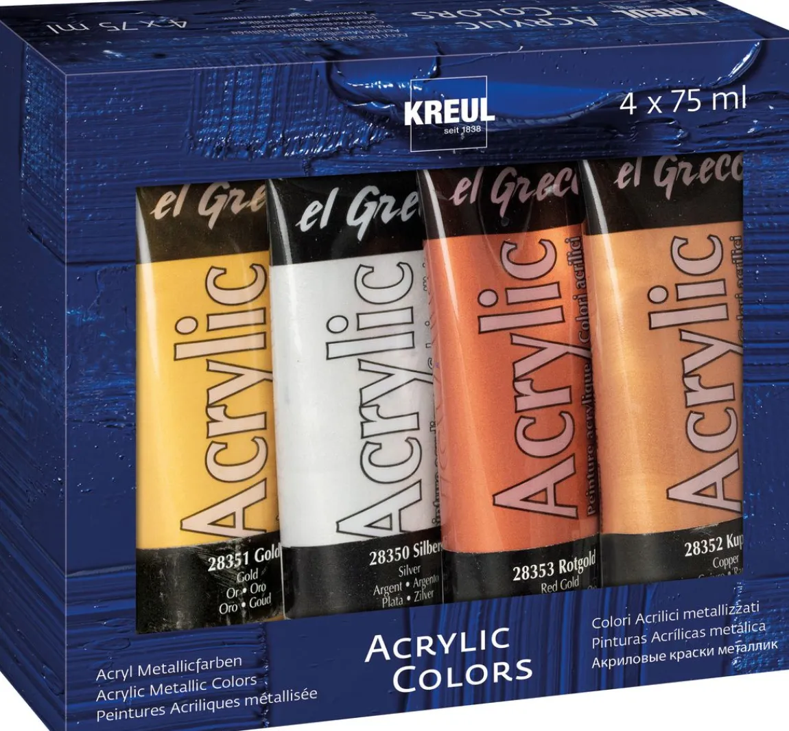 New Kreul Künstler KREUL el Greco Acrylic "Metallic Colors", 4er-Set