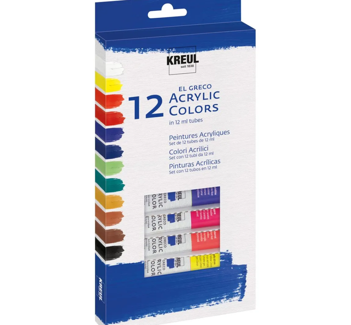 Outlet Kreul Künstler KREUL el Greco Acrylic-Set, 12 x 12 ml Tuben