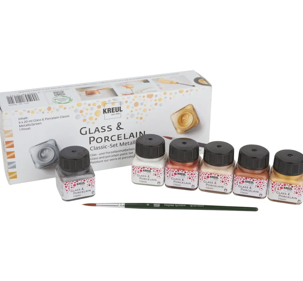 Discount Kreul Kreative KREUL Glass & Porcelain "Classic - Metallic", 6er-Set
