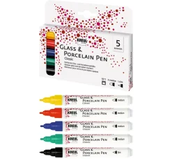 Outlet Kreul Kreative KREUL Glass & Porcelain Pen "Classic", 5er-Set
