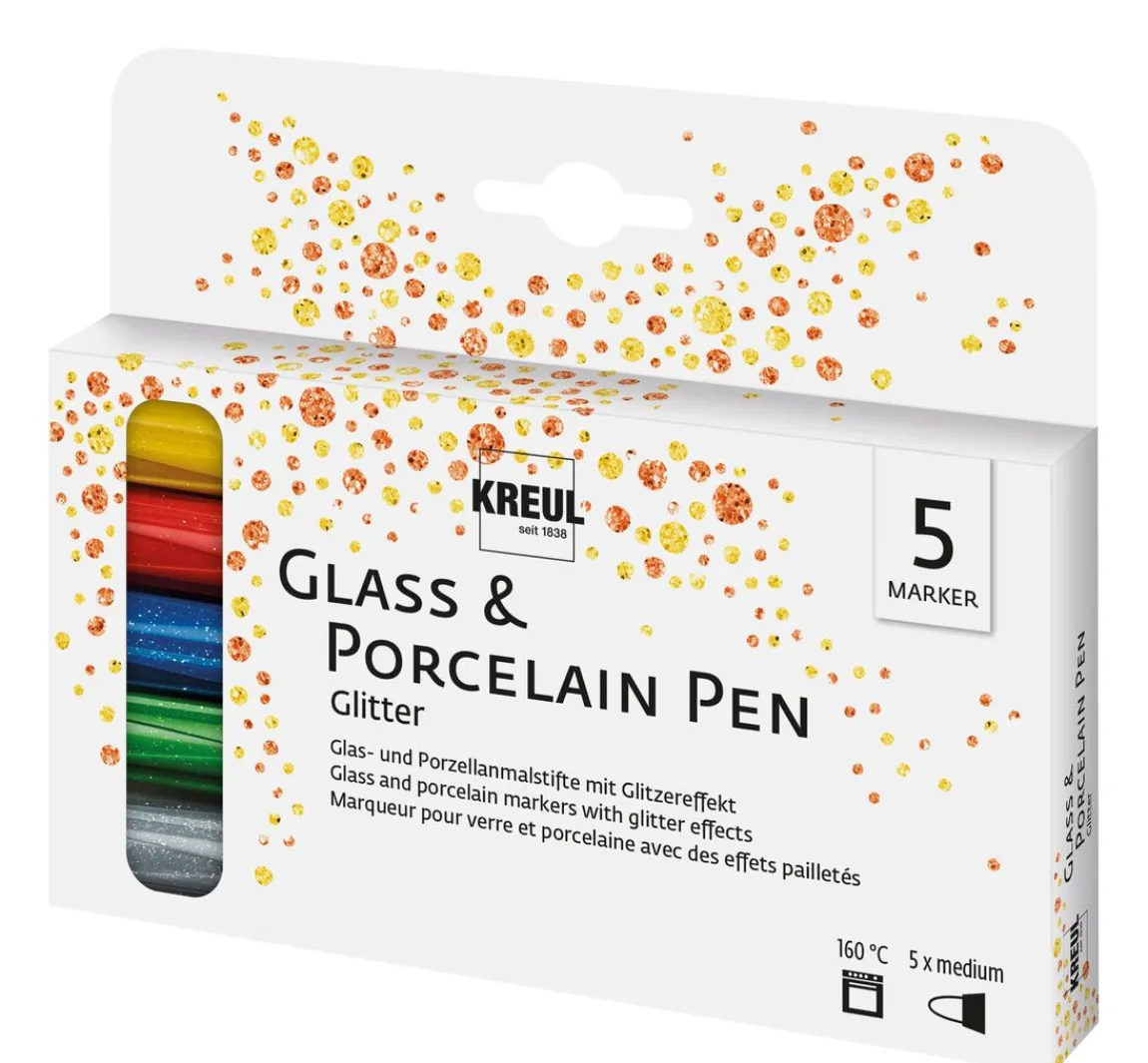 Sale Kreul Kreative KREUL "Glass & Procelain Pen - Glitter" medium