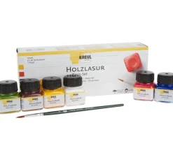 Kreul Kreative KREUL Holzlasur "Basis-Set", 6 Farben à 20 ml