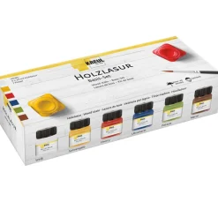 Kreul Kreative KREUL Holzlasur "Basis-Set", 6 Farben à 20 ml
