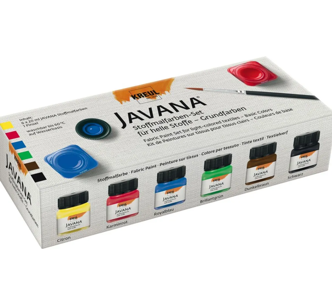 Kreul Kreative KREUL Javana Stoffmalfarben-Set für helle Stoffe "Grundfarben"