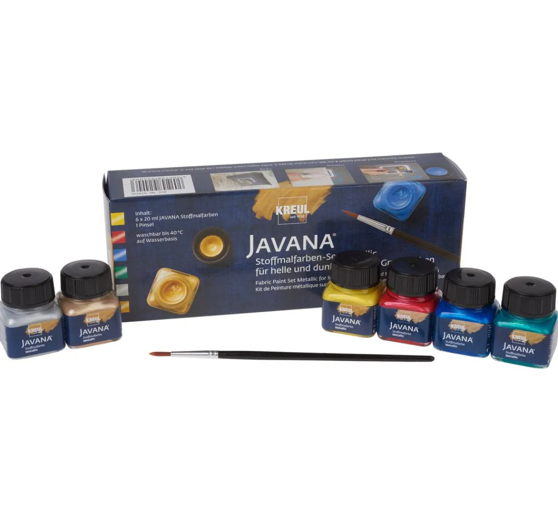New Kreul Kreative KREUL Javana Stoffmalfarben-Set "Grundfarben Metallic"