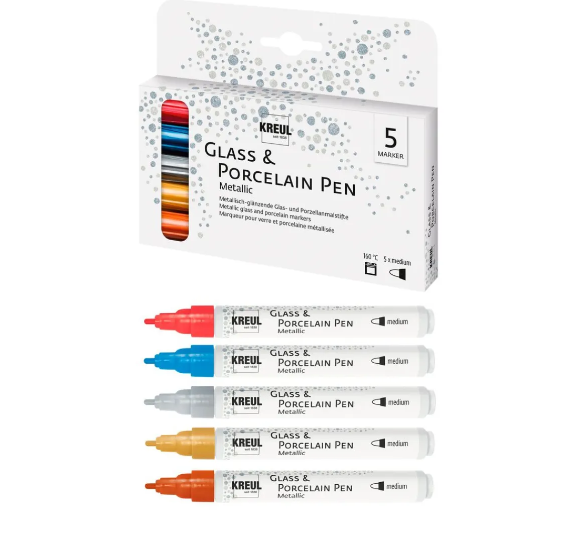 Best Kreul Kreative KREUL PorcelainPen metallic 160°C, 5er-Set