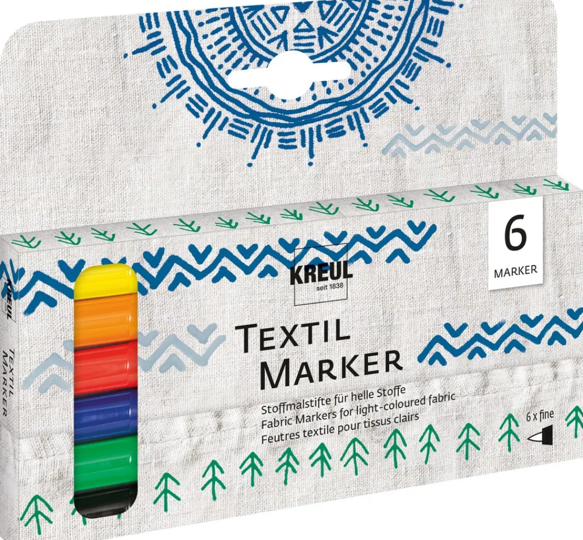 Kreul Kreative KREUL Textil Marker fine, 6er-Set