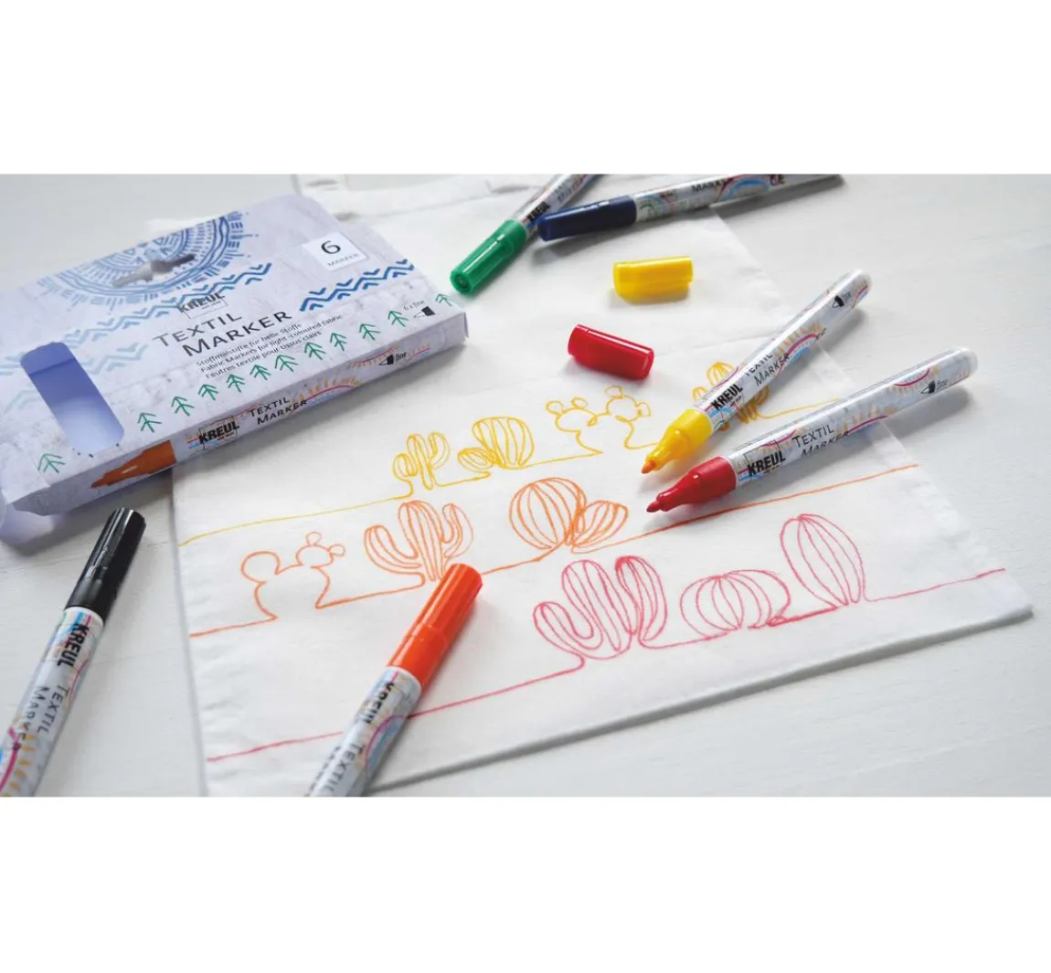 Kreul Kreative KREUL Textil Marker fine, 6er-Set