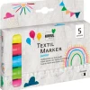 Outlet Kreul Textil Marker medium "Junior", 5er-Set