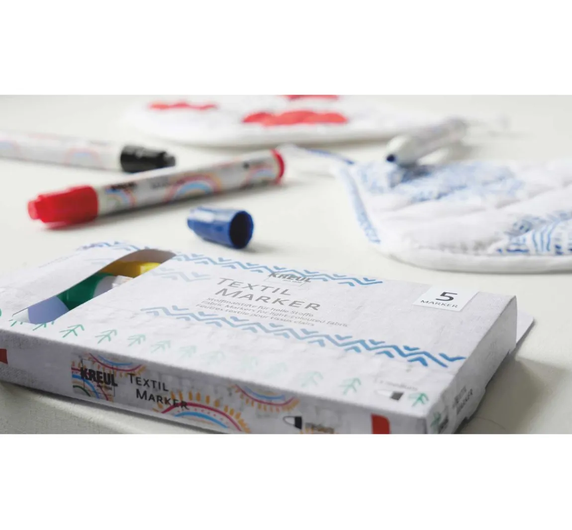 Hot Kreul Kreative KREUL Textil Marker medium, 5er-Set