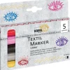 Sale Kreul Textil Marker medium "Glitter", 5er-Set