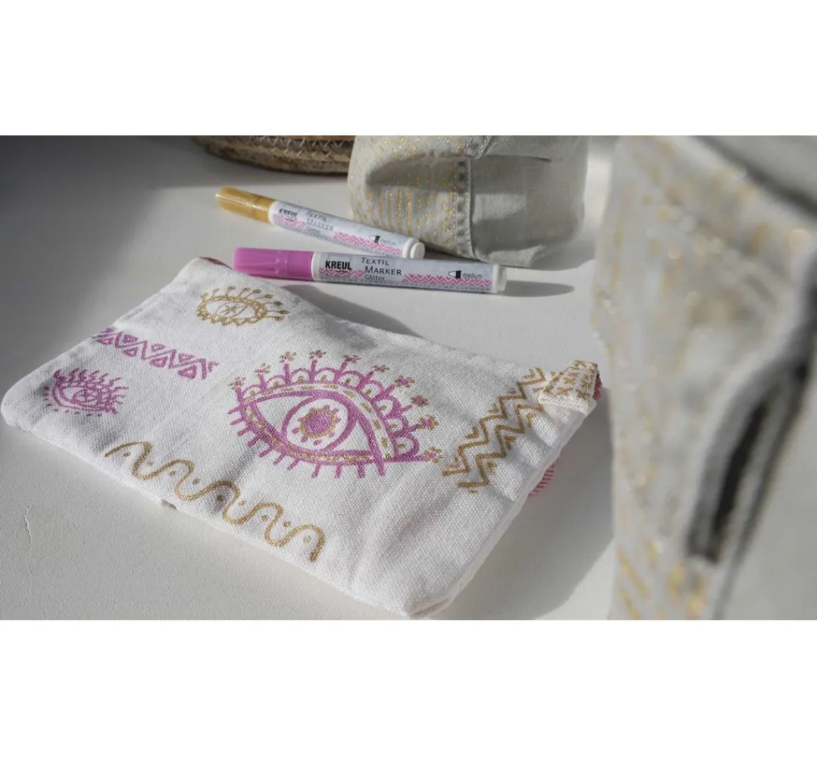 Sale Kreul Textil Marker medium "Glitter", 5er-Set