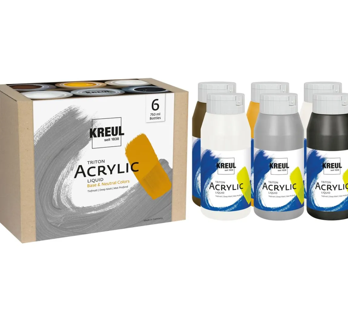 Best Kreul Künstler KREUL Triton Acrylic Liquid Set "Base & Neutral Colors"