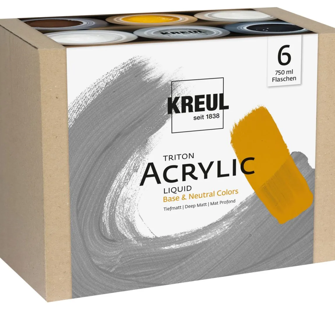 Best Kreul Künstler KREUL Triton Acrylic Liquid Set "Base & Neutral Colors"