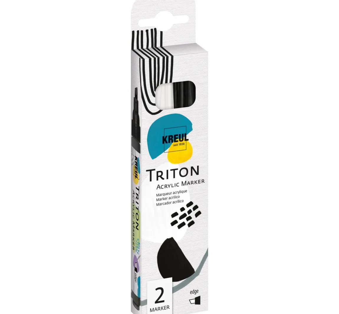 Sale Kreul Künstler KREUL Triton Acrylic Marker "edge", 2er-Set, Schwarz & Weiß