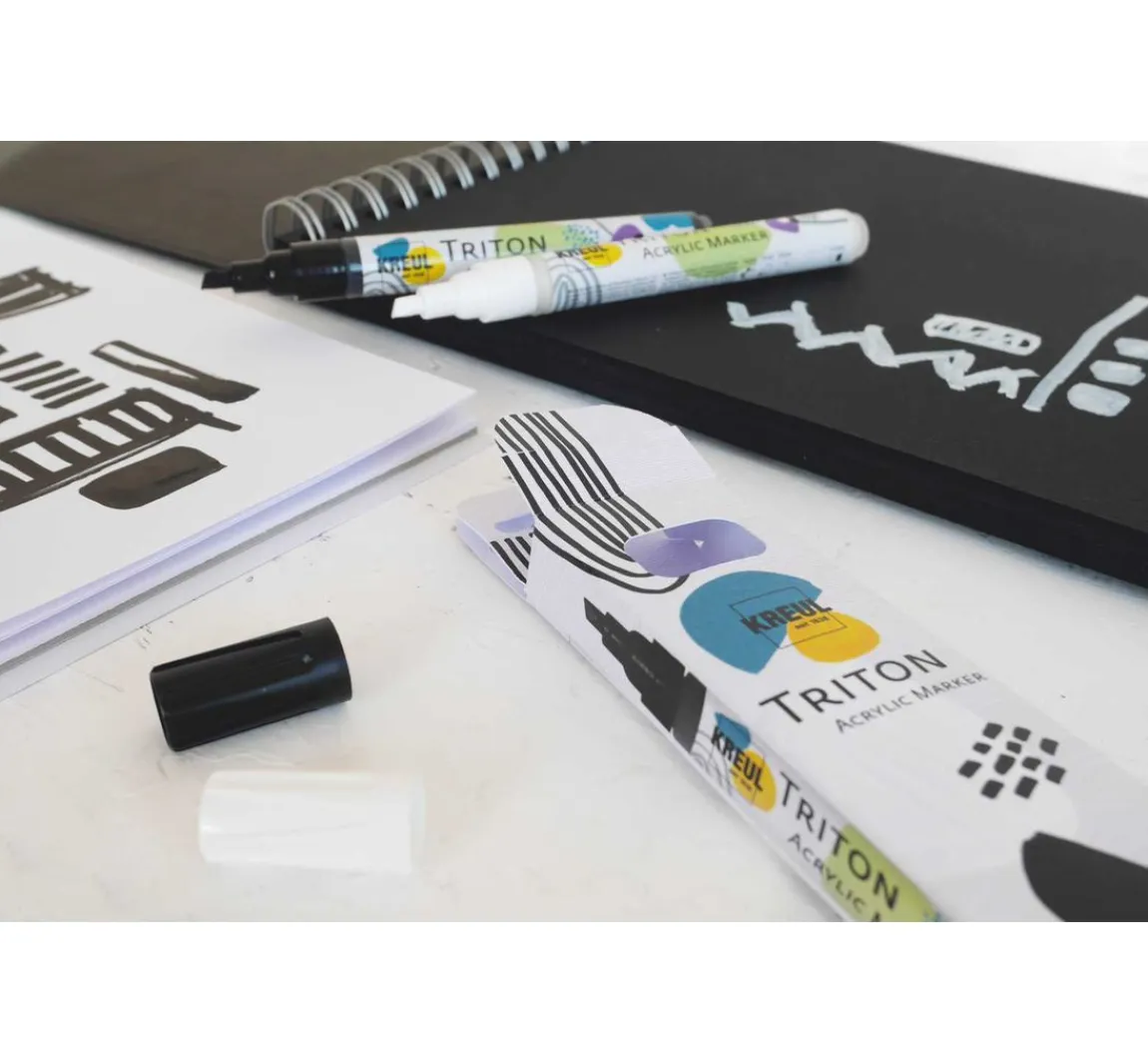 Sale Kreul Künstler KREUL Triton Acrylic Marker "edge", 2er-Set, Schwarz & Weiß