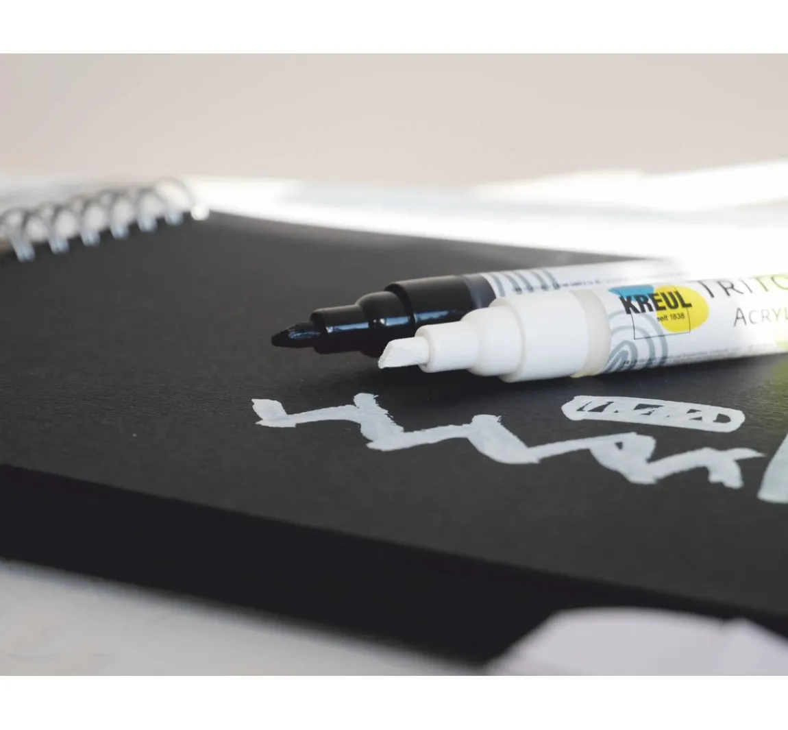 Sale Kreul Künstler KREUL Triton Acrylic Marker "edge", 2er-Set, Schwarz & Weiß