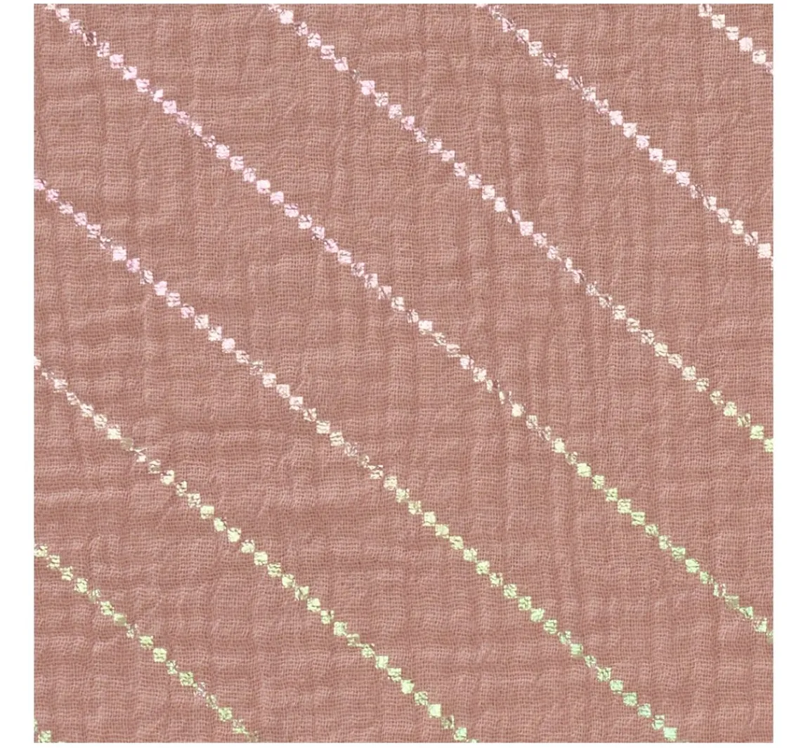 Discount Rico Design Krinkel-Musselin Baumwoll-Stoff mit Hot-Foil Effekt "Streifen"